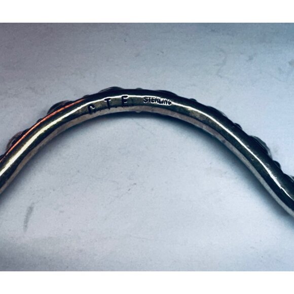 Vintage Sterling Silver Turquoise Cuff Bracelet 925 Navajo Style Size 6 - Picture 9 of 11